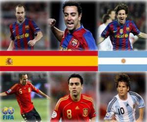 yapboz FIFA Avrupa&#039;da Yılın Futbolcusu 2010 (Andrés Iniesta, Xavi Hernández, Lionel Messi)
